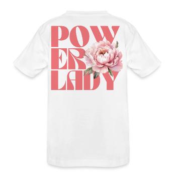 Power lady - Kids' Premium Organic T-Shirt - white - Back