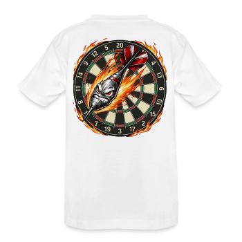 Flame arrow meets dartboard - Kids' Premium Organic T-Shirt - white - Back