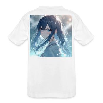 Blaues Nachtlicht Anime-Porträt - Kinder Premium Bio T-Shirt - Weiß - Hinten