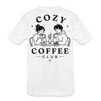KaffeeClub cuddle time - Kids' Premium Organic T-Shirt - white - Back