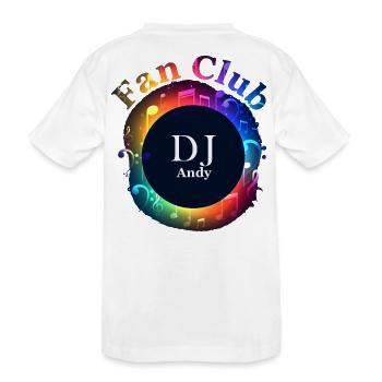 DJ_Andy_Fan_Club - Kids' Premium Organic T-Shirt - white - Back