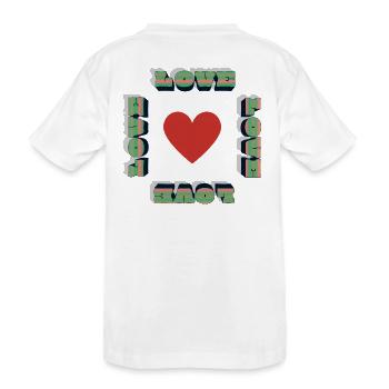 LOVE WINS Liebe Retro Motiv  - Kinder Premium Bio T-Shirt - Weiß - Hinten
