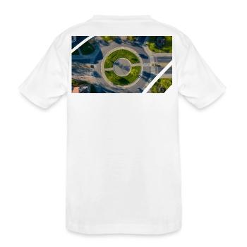 Vue aérienne Cercle rond Accents verts - T-shirt bio Premium Enfant - blanc - Dos