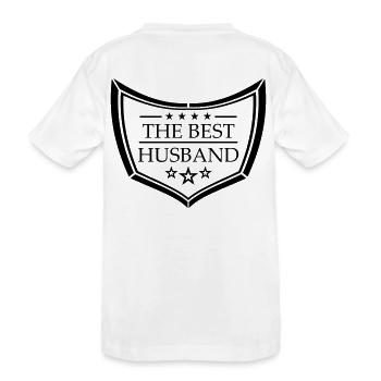 logo bouclier text the best world le meilleur monde eh - T-shirt bio Premium Enfant - blanc - Dos