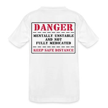 danger - Kids' Premium Organic T-Shirt - white - Back