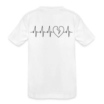 Heartbeat coeur brisé - T-shirt bio Premium Enfant - blanc - Dos