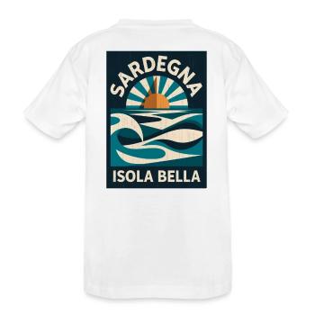 Sardegna Isola Bella - Kinder Premium Bio T-Shirt - Weiß - Hinten
