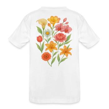 Composition florale pastel élégante - T-shirt bio Premium Enfant - blanc - Dos