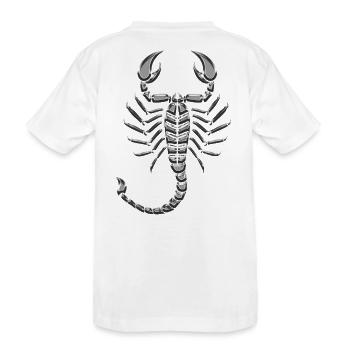 Scorpion metallic chrome - Kids' Premium Organic T-Shirt - white - Back