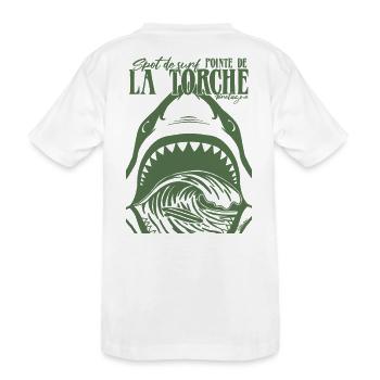 La Torche Surf Requin Bretagne - T-shirt bio Premium Enfant - blanc - Dos