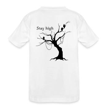Stay High Arbre gothique effrayant avec des oiseaux - T-shirt bio Premium Enfant - blanc - Dos