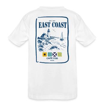 Cape Cod Côte Est Phare et Mer - T-shirt bio Premium Enfant - blanc - Dos