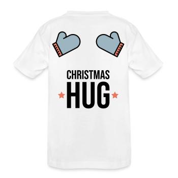 Weihnachten Umarmung Winter Handschuhe Geschenk - Kinder Premium Bio T-Shirt - Weiß - Hinten