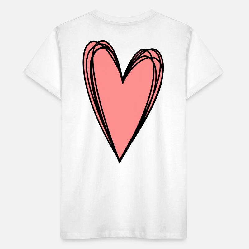 Herz rosa Scribble Doodle Geschenk Liebe Kinder Premium Bio T-Shirt