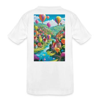 Panorama du village de ballons - T-shirt bio Premium Enfant - blanc - Dos