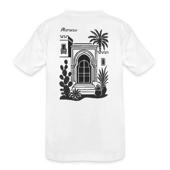 Morocco Door Arch Desert Plants - Kids' Premium Organic T-Shirt - white - Back