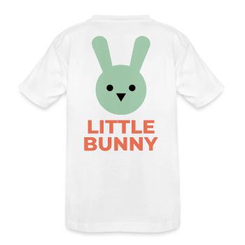 Minze Hase und kleiner Hase Text - Kinder Premium Bio T-Shirt - Weiß - Hinten