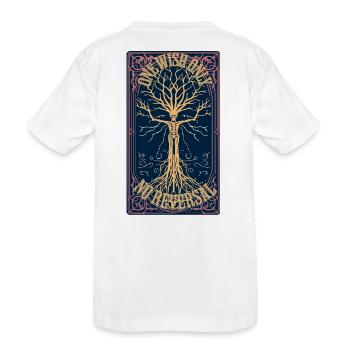 Mystic Willow Wish Tarot T-Shirt - Dark Aesthetic  - Kinder Premium Bio T-Shirt - Weiß - Hinten