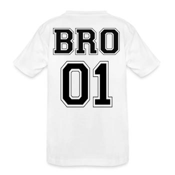 BRO 01 - Black Edition - Kinder Premium Bio T-Shirt - Weiß - Hinten