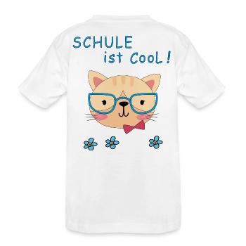 School is cool - Kids' Premium Organic T-Shirt - white - Back