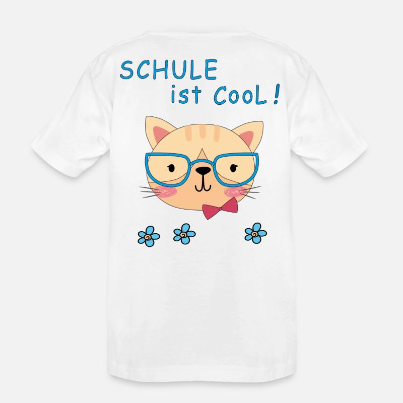 Schule ist Cool - Kinder Premium Bio T-Shirt - Weiß