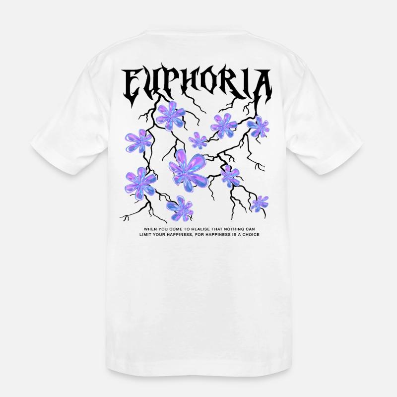 Holografische Blumen - Kinder Premium Bio T-Shirt - Weiß