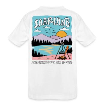 Saarland, Schwenkkultur seit immer!  - Kinder Premium Bio T-Shirt - Weiß - Hinten