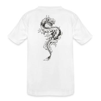 Drachen Fantasy Drachen Geist Reptilien Bestien - Kinder Premium Bio T-Shirt - Weiß - Hinten