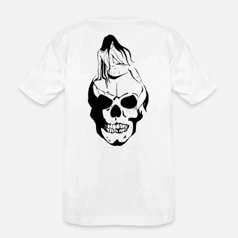 Sirène sur le crâne - T-shirt bio Premium Enfant - blanc