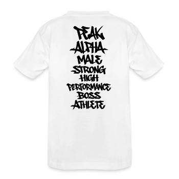 PEAK ATHLETE - Kinder Premium Bio T-Shirt - Weiß - Hinten