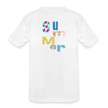 Summer / Sommer - Kinder Premium Bio T-Shirt - Weiß - Hinten