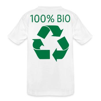 100% Bio - Kinder Premium Bio T-Shirt - Weiß - Hinten