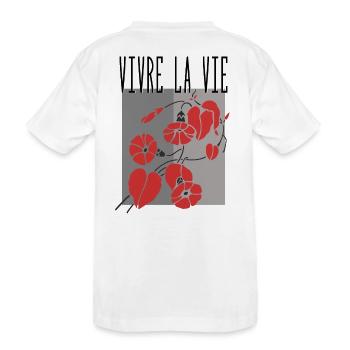Live life - Kids' Premium Organic T-Shirt - white - Back