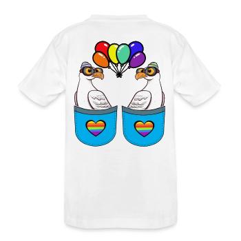 LGBT Gay Pride Seagulls Drapeau arc-en-ciel Arc-en-ciel - T-shirt bio Premium Enfant - blanc - Dos