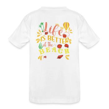 Motif de la joie de vivre sur la plage - T-shirt bio Premium Enfant - blanc - Dos
