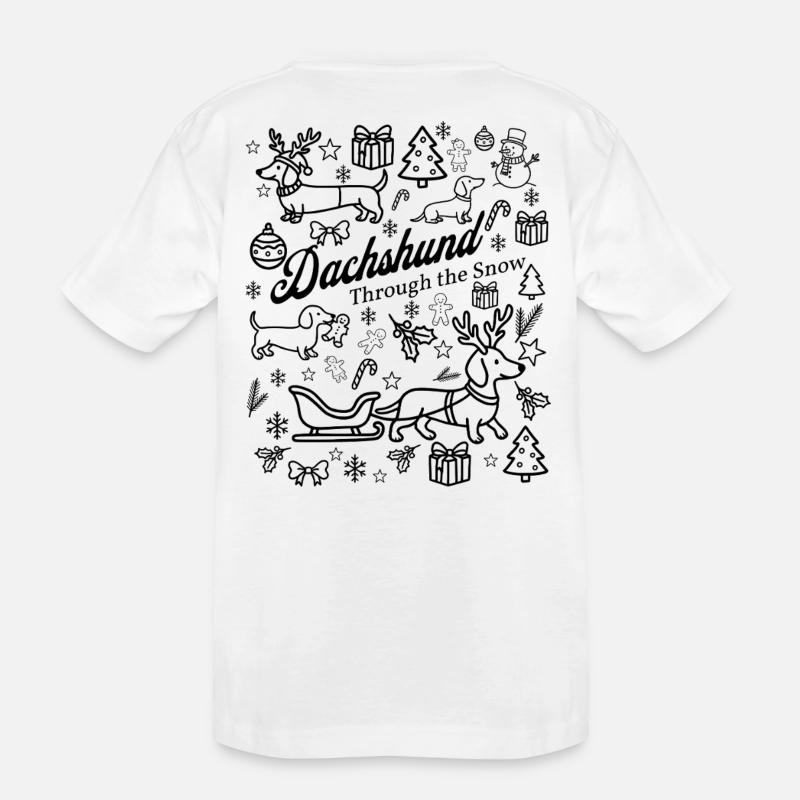 Conception de la neige teckel - T-shirt bio Premium Enfant - blanc