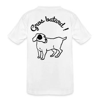 Humour chien gros batard - T-shirt bio Premium Enfant - blanc - Dos