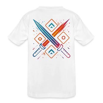 Gaming Swords Neon - Kids' Premium Organic T-Shirt - white - Back