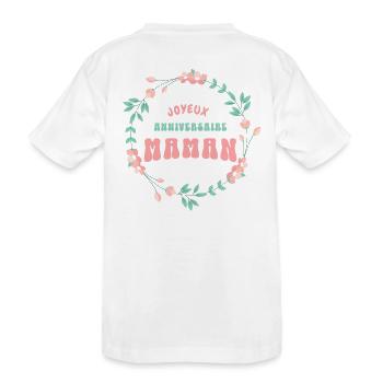 Joyeux anniversaire maman - T-shirt bio Premium Enfant - blanc - Dos