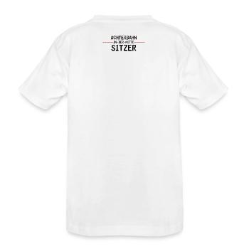 Achterbahnindermittesitzer - Kinder Premium Bio T-Shirt - Weiß - Hinten