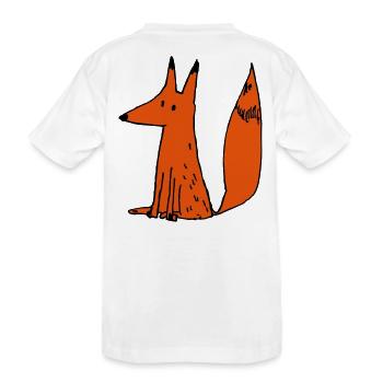 Renardrouxmam - Kinder Premium Bio T-Shirt - Weiß - Hinten