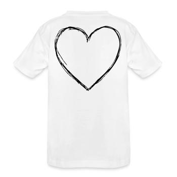 Coeur amour symbole cadeau anniversaire amitie - T-shirt bio Premium Enfant - blanc - Dos