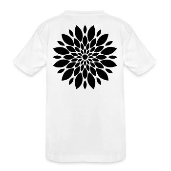 Blüte Mandala Blume Floral - Kinder Premium Bio T-Shirt - Weiß - Hinten