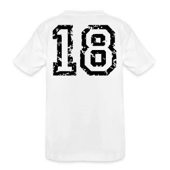 Le numéro dix-huit, - No. 18 (deux couleurs) blanc - T-shirt bio Premium Enfant - blanc - Dos