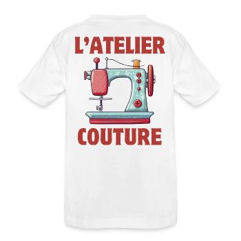 Nähen, Nähwerkstatt, Sticken - Kinder Premium Bio T-Shirt - Weiß - Hinten