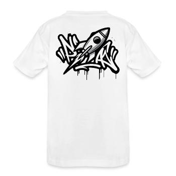 Graffiti rocket in black and white - Kids' Premium Organic T-Shirt - white - Back