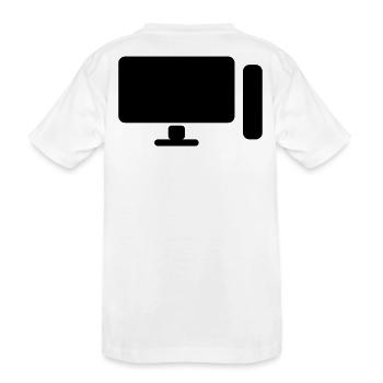 Minimal PC Setup Icon – Gamer Design - Kinder Premium Bio T-Shirt - Weiß - Hinten
