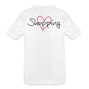 shopping heart i love shopping gift - Kids' Premium Organic T-Shirt - white - Back