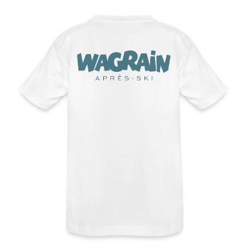 Wagrain Après-Ski Wintersport (Blau) - Kinder Premium Bio T-Shirt - Weiß - Hinten