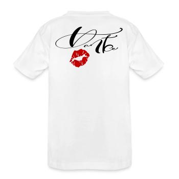Danke  - Kinder Premium Bio T-Shirt - Weiß - Hinten